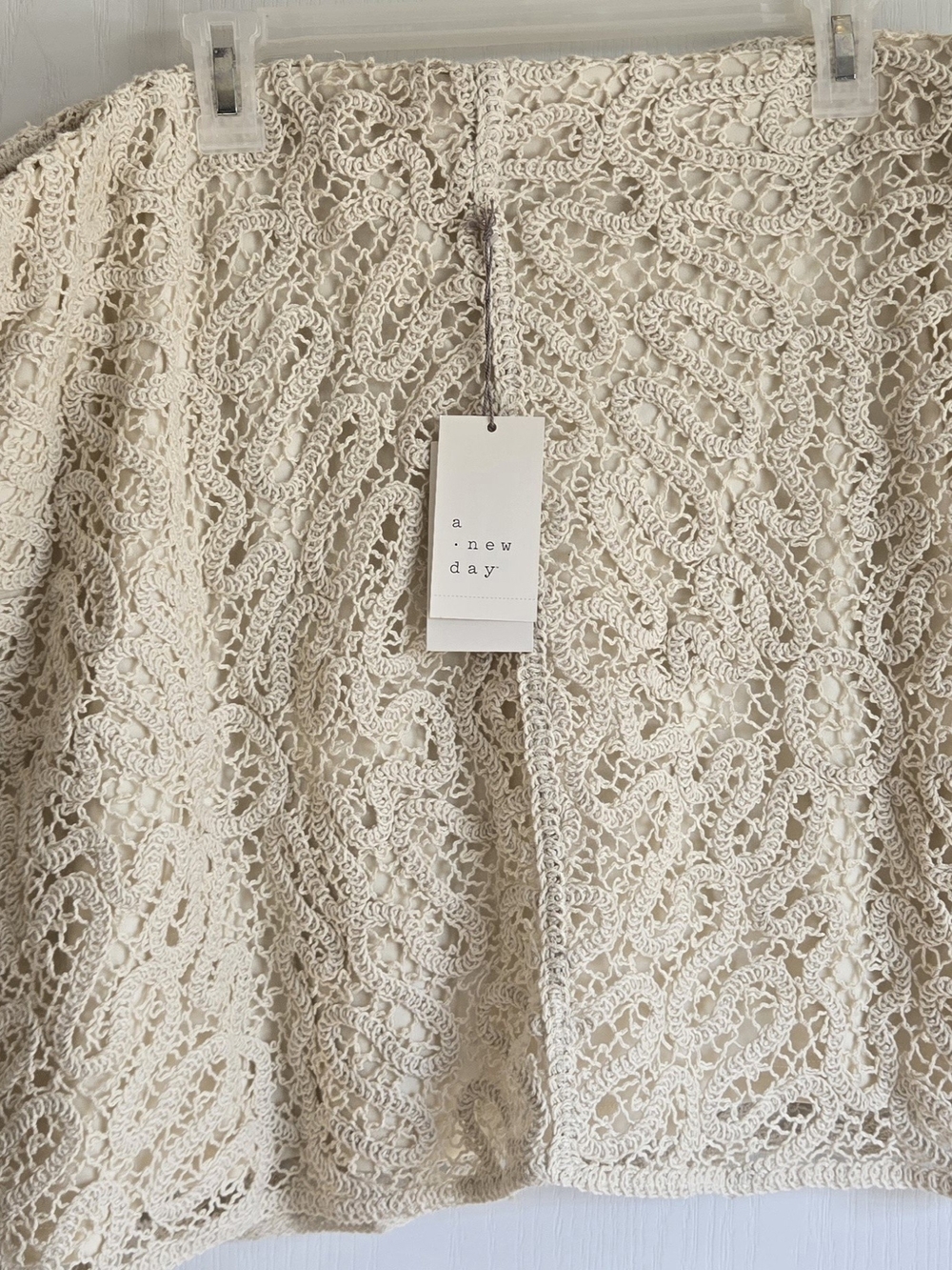 a new day Cream Crochet Lace Mini Skirt